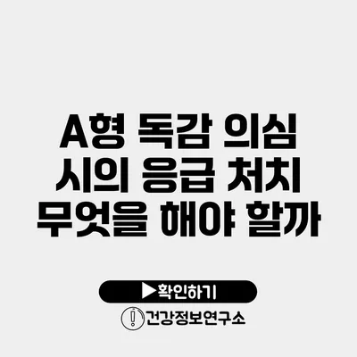 A형 독감 의심 시의 응급 처치 무엇을 해야 할까?