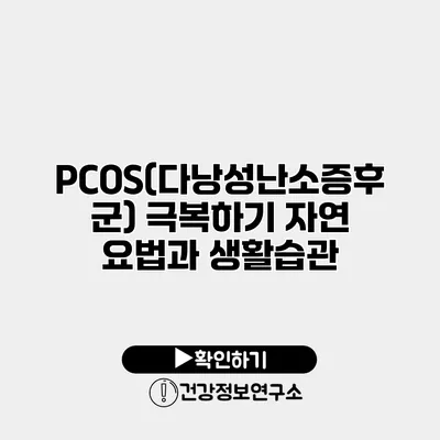 PCOS(다낭성난소증후군) 극복하기 자연 요법과 생활습관