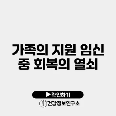 가족의 지원 임신 중 회복의 열쇠