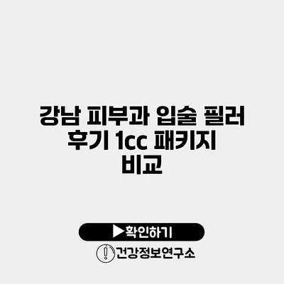 강남 피부과 입술 필러 후기 1cc 패키지 비교