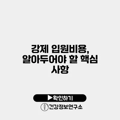 강제 입원비용, 알아두어야 할 핵심 사항