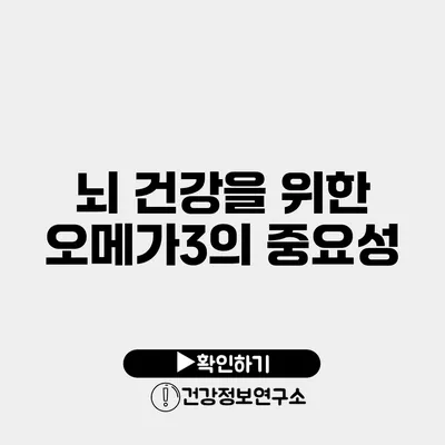 뇌 건강을 위한 오메가3의 중요성