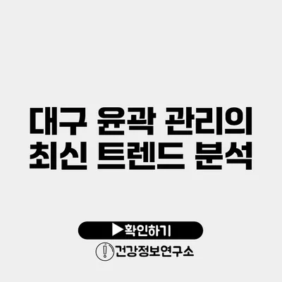 대구 윤곽 관리의 최신 트렌드 분석