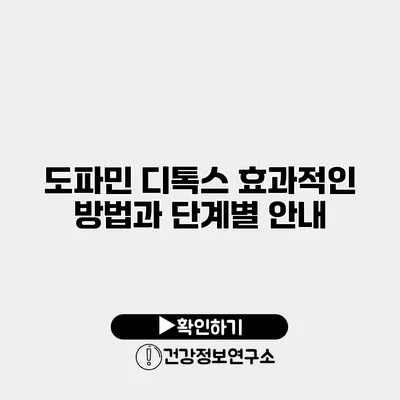 도파민 디톡스 효과적인 방법과 단계별 안내