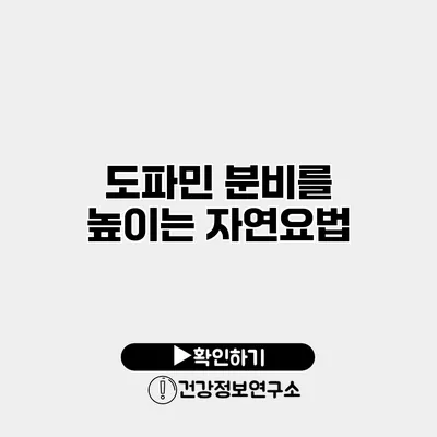 도파민 분비를 높이는 자연요법