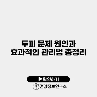 두피 문제 원인과 효과적인 관리법 총정리