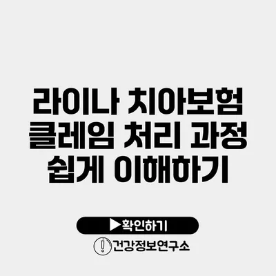 라이나 치아보험 클레임 처리 과정 쉽게 이해하기