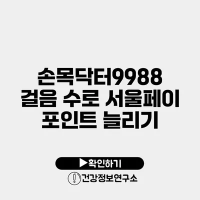 손목닥터9988 걸음 수로 서울페이 포인트 늘리기