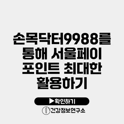손목닥터9988를 통해 서울페이 포인트 최대한 활용하기