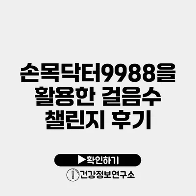 손목닥터9988을 활용한 걸음수 챌린지 후기