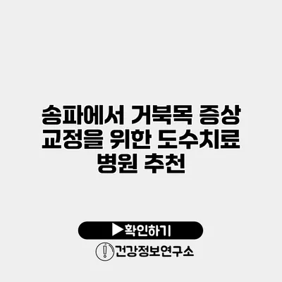 송파에서 거북목 증상 교정을 위한 도수치료 병원 추천