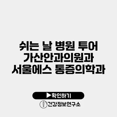 쉬는 날 병원 투어 가산안과의원과 서울에스 통증의학과