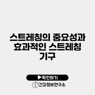 스트레칭의 중요성과 효과적인 스트레칭 기구