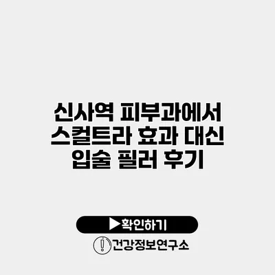 신사역 피부과에서 스컬트라 효과 대신 입술 필러 후기