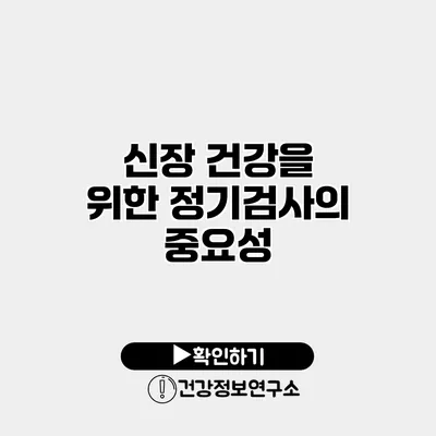 신장 건강을 위한 정기검사의 중요성