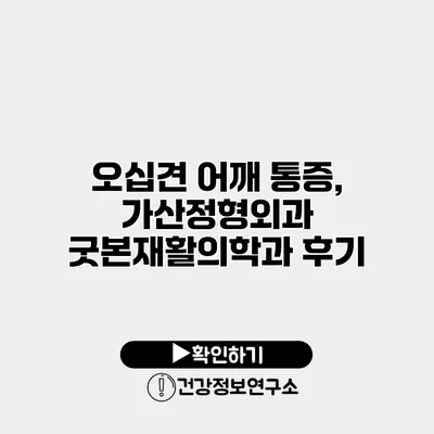 오십견 어깨 통증, 가산정형외과 굿본재활의학과 후기