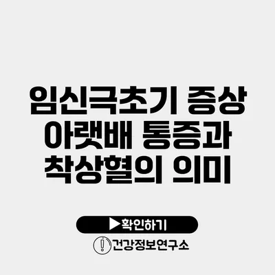 임신극초기 증상 아랫배 통증과 착상혈의 의미