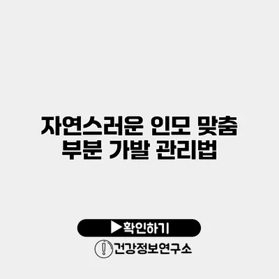 자연스러운 인모 맞춤 부분 가발 관리법