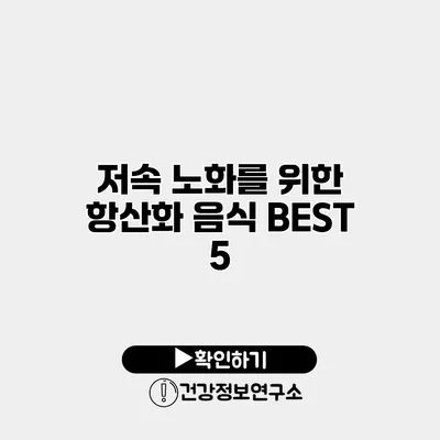 저속 노화를 위한 항산화 음식 BEST 5