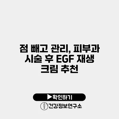 점 빼고 관리, 피부과 시술 후 EGF 재생 크림 추천