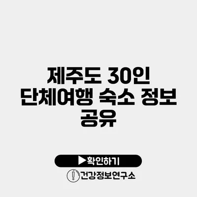 제주도 30인 단체여행 숙소 정보 공유