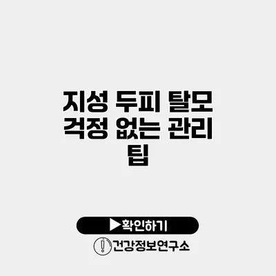 지성 두피 탈모 걱정 없는 관리 팁