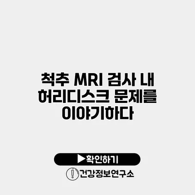 척추 MRI 검사 내 허리디스크 문제를 이야기하다