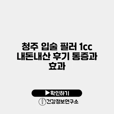 청주 입술 필러 1cc 내돈내산 후기 통증과 효과