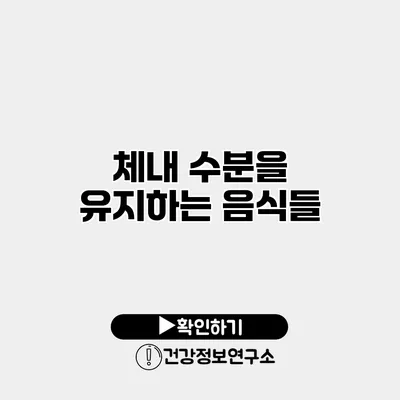 체내 수분을 유지하는 음식들