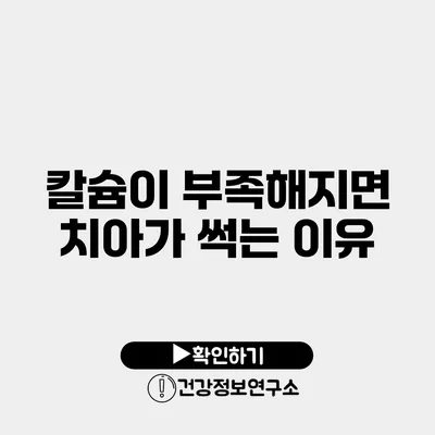 칼슘이 부족해지면 치아가 썩는 이유