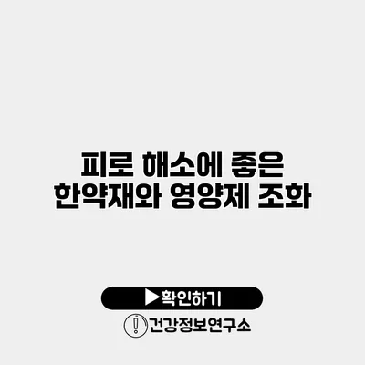 피로 해소에 좋은 한약재와 영양제 조화