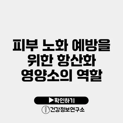피부 노화 예방을 위한 항산화 영양소의 역할