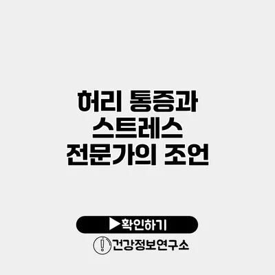 허리 통증과 스트레스 전문가의 조언