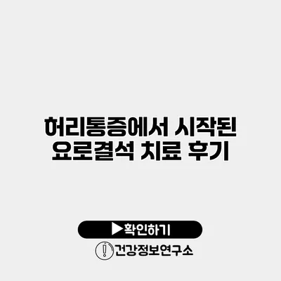 허리통증에서 시작된 요로결석 치료 후기