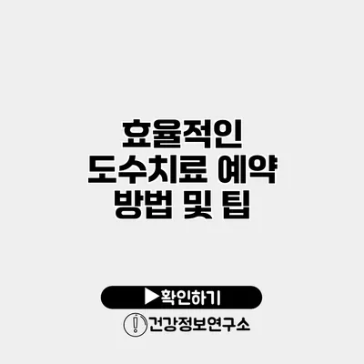 효율적인 도수치료 예약 방법 및 팁