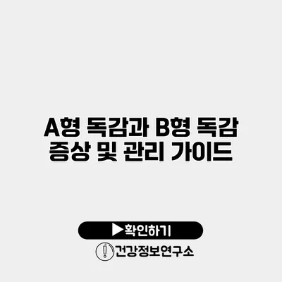 A형 독감과 B형 독감 증상 및 관리 가이드