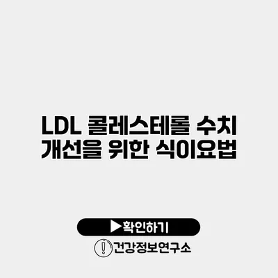 LDL 콜레스테롤 수치 개선을 위한 식이요법