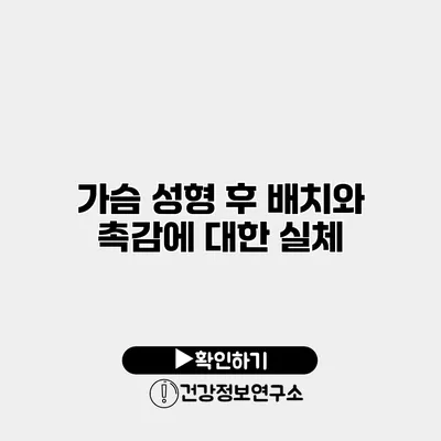 가슴 성형 후 배치와 촉감에 대한 실체