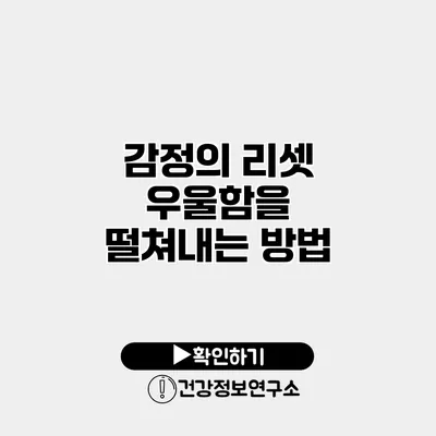 감정의 리셋 우울함을 떨쳐내는 방법