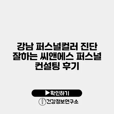 강남 퍼스널컬러 진단 잘하는 씨앤에스 퍼스널 컨설팅 후기