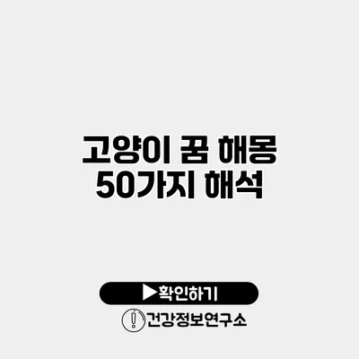 고양이 꿈 해몽 50가지 해석