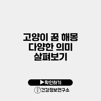 고양이 꿈 해몽 다양한 의미 살펴보기