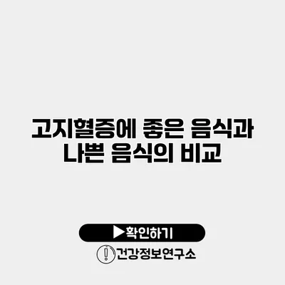 고지혈증에 좋은 음식과 나쁜 음식의 비교