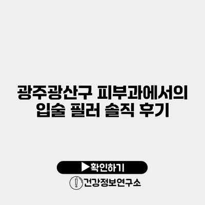 광주광산구 피부과에서의 입술 필러 솔직 후기