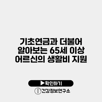 기초연금과 더불어 알아보는 65세 이상 어르신의 생활비 지원