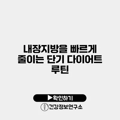 내장지방을 빠르게 줄이는 단기 다이어트 루틴