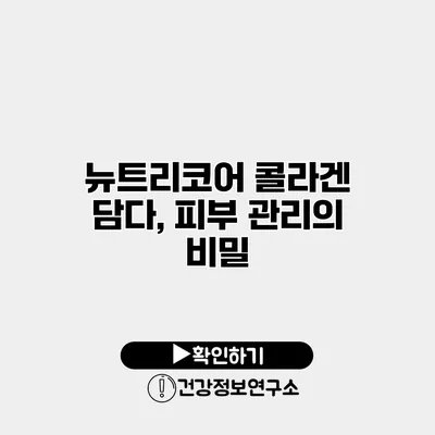 뉴트리코어 콜라겐 담다, 피부 관리의 비밀