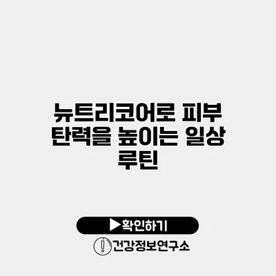 뉴트리코어로 피부 탄력을 높이는 일상 루틴