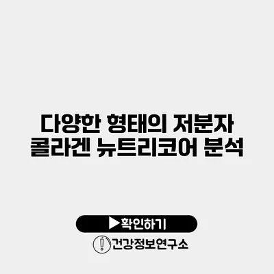 다양한 형태의 저분자 콜라겐 뉴트리코어 분석