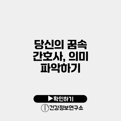 당신의 꿈속 간호사, 의미 파악하기